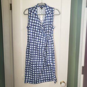 NWT women's Talbots blue and white dress medium